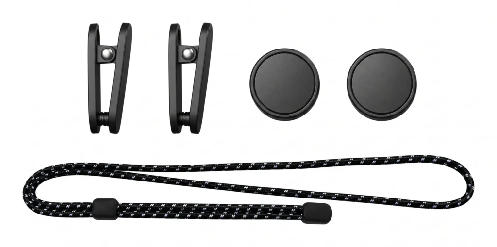 GALUXE Nano Mic clips, magnets and neck rope